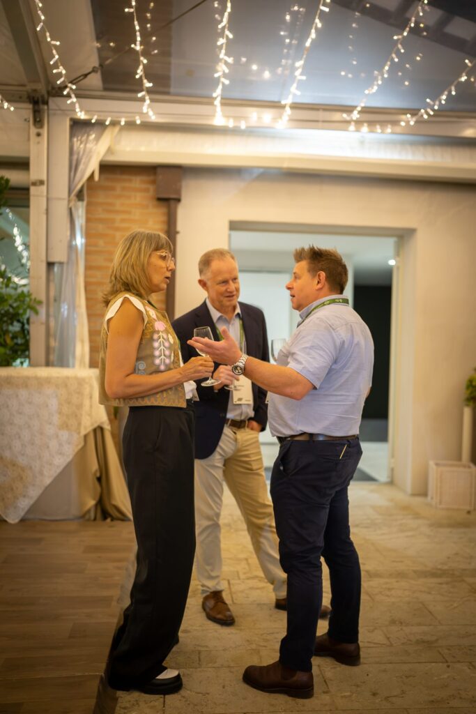 Networking at the Cimbria Dealer Meeting evening event in Imola